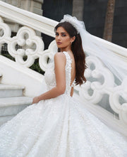 princess-lace-floral-wedding-dresses-with-v-neckline-1