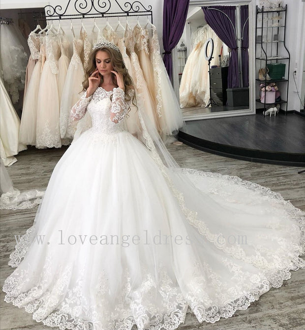 princess-off-the-shoulder-wedding-dresses-ivory-lace-long-sleeves-1