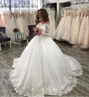 princess-off-the-shoulder-wedding-dresses-ivory-lace-long-sleeves-2