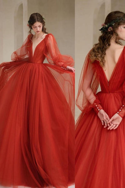 princess-red-prom-dresses-with-tulle-skirt