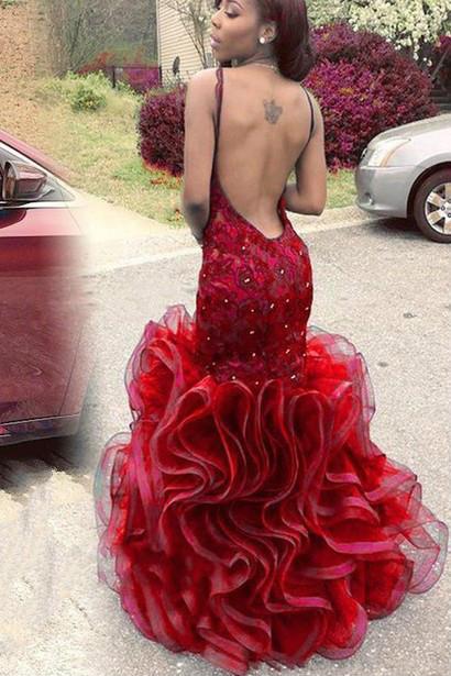 red-lace-mermaid-style-prom-gown-ruffles-skirt-vestido-de-fiesta-de-graduaci¨®n