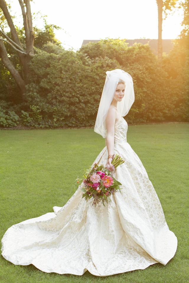 Royal-inspired Embroidery Wedding Dresses  with Satin Skirt