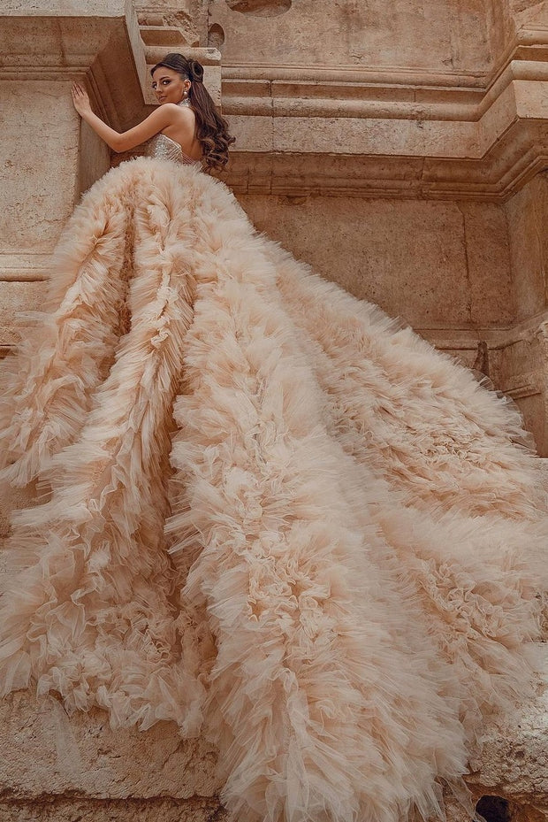 ruffled-tulle-champagne-ball-gown-wedding-dresses-2021-1