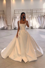 satin-ivory-wedding-dresses-square-neckline