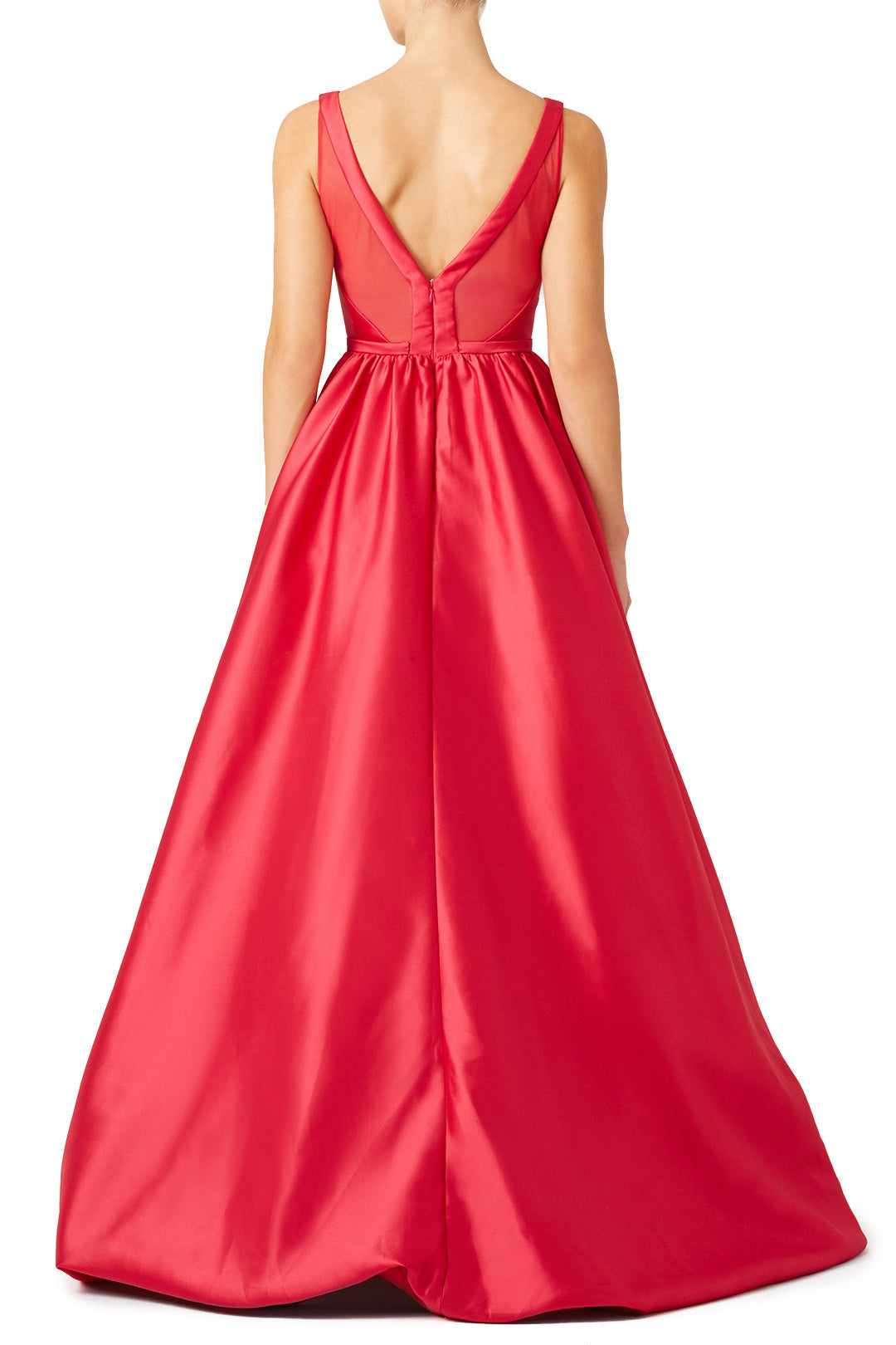 Satin Long Red Formal Dress Evening Gowns with Pockets