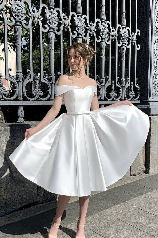 satin-short-white-bride-dress-with-off-the-shoulder