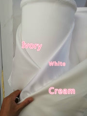 Satin V-neckline Ivory Boho Wedding Dresses with Tulle Skirt