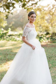 scalloped-lace-off-the-shoulder-wedding-gown-dress-with-tulle-skirt-1