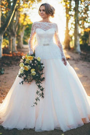 see-through-lace-long-sleeves-bride-gown-dress-with-full-tulle-skirt-1