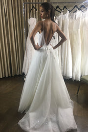sequin-tulle-wedding-dresses-crystals-deep-v-neck-spaghetti-straps-1