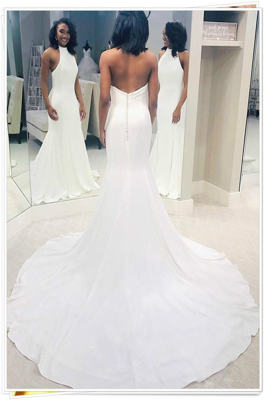 sheath-long-satin-backless-bridal-dress-with-halter-neckline