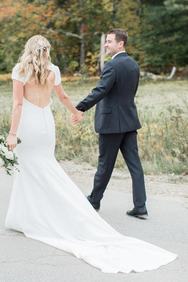 sheath-short-sleeve-wedding-gown-with-hollow-back-2