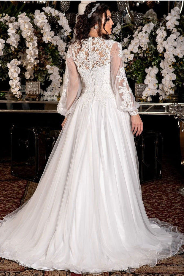 sheer-long-sleeve-lace-wedding-dress-with-tulle-skirt-1