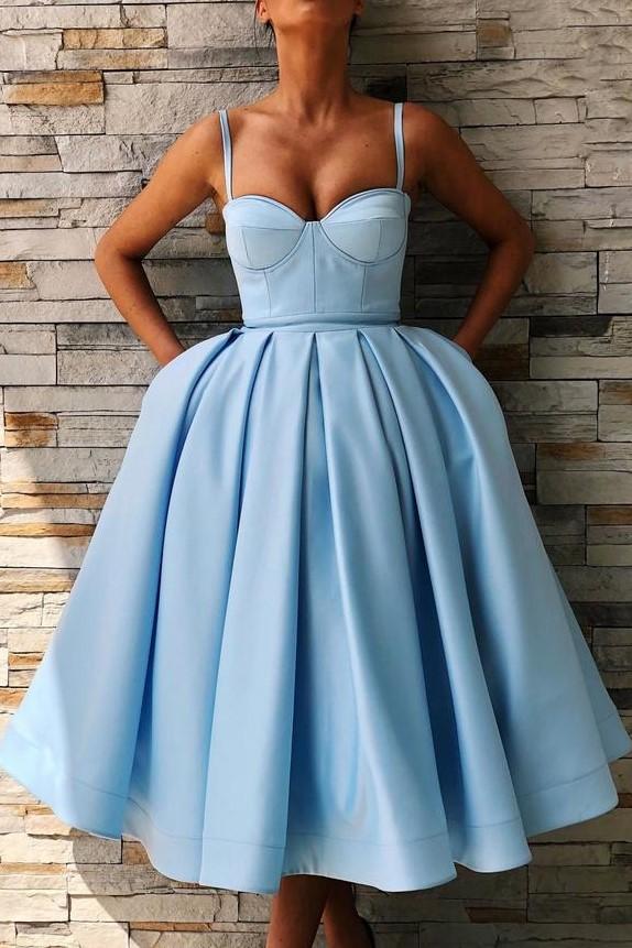 short-sky-blue-prom-dresses-sweetheart-satin-skirt