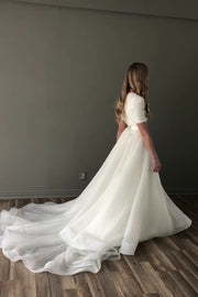 short-sleeve-modest-wedding-gown-with-long-train-1