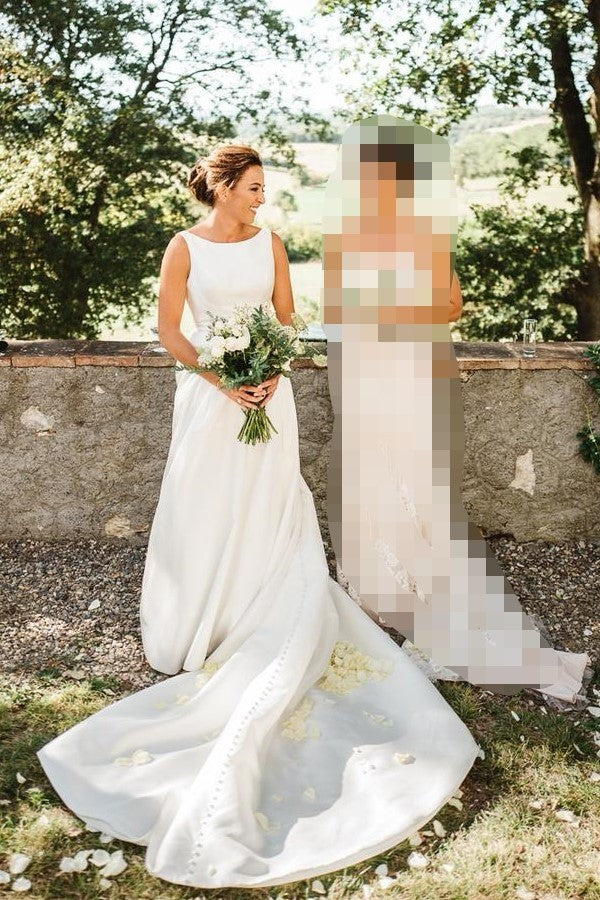 simple-long-train-garden-wedding-gown-with-boat-neck