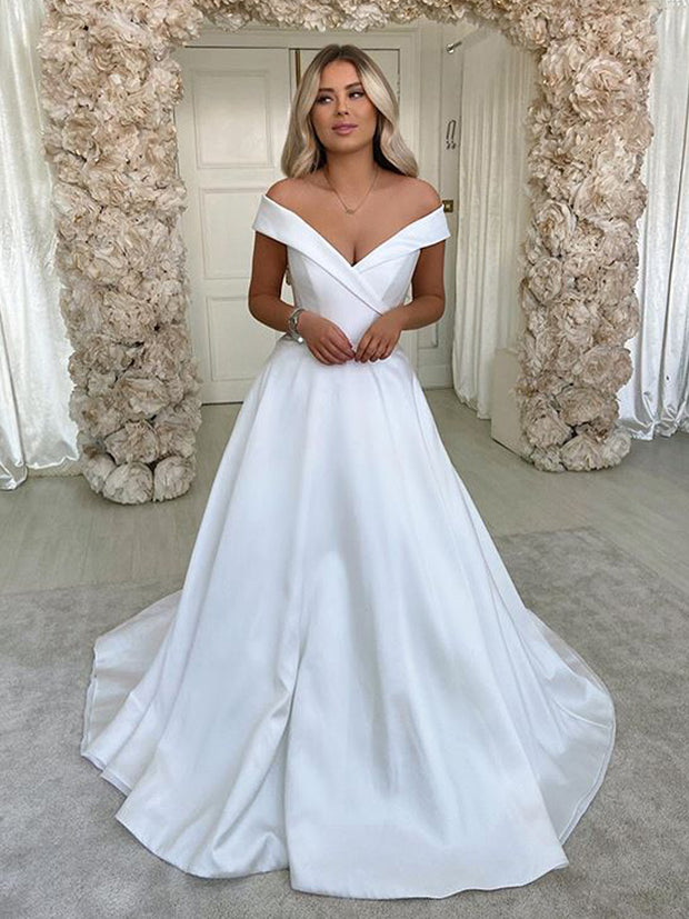 simple-off-shoulder-satin-bridal-dress-with-dramantic-train-2
