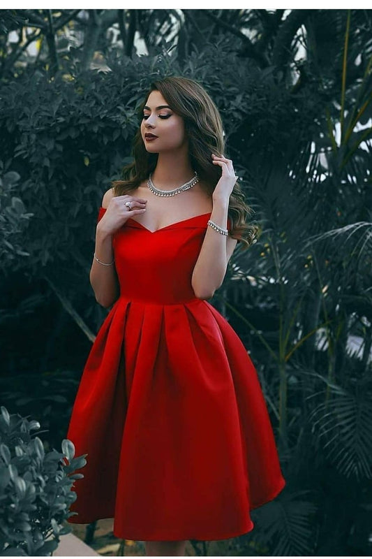 simple-red-satin-homecoming-gown-with-off-the-shoulder