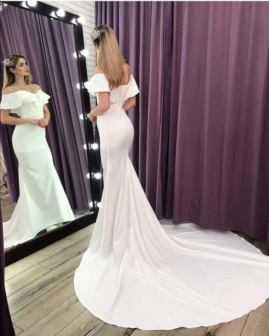 simple-sheath-wedding-dresses-with-flounced-off-the-shoulder-1