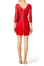 slim-mini-cocktail-dress-red-lace-3-4-sleeves-1