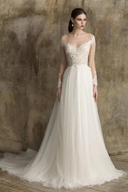 soft-a-line-tulle-bridal-gown-with-sheer-lace-sleeves