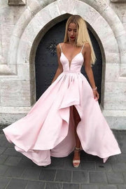 spaghetti-straps-pink-prom-gown-with-irregular-skirt