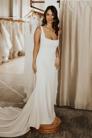 square-neck-simple-bridal-dresses-for-wedding-with-sweep-train