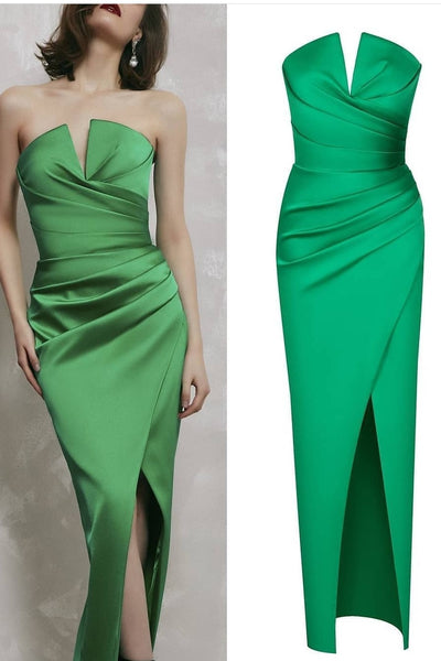 straight-green-satin-prom-dresses-with-side-split