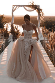 strapless-bridal-dresses-with-lace-bodice-and-tulle-skirt
