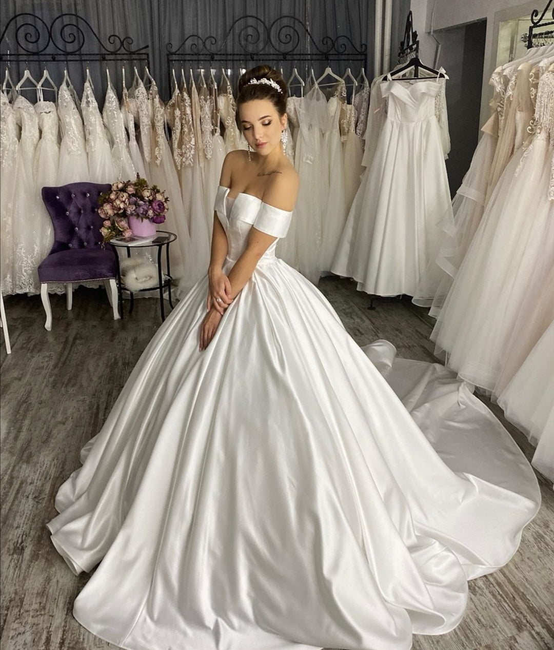 structured-satin-ball-gown-wedding-dress-with-off-the-shoulder-sleeves-2