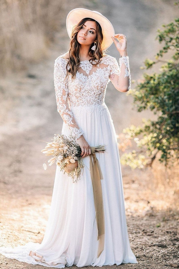 summer-bohemian-wedding-gown-with-lace-long-sleeves