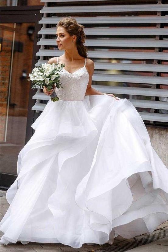 sweet-girl-wedding-dresses-lace-bodice-horsehair-trim-skirt