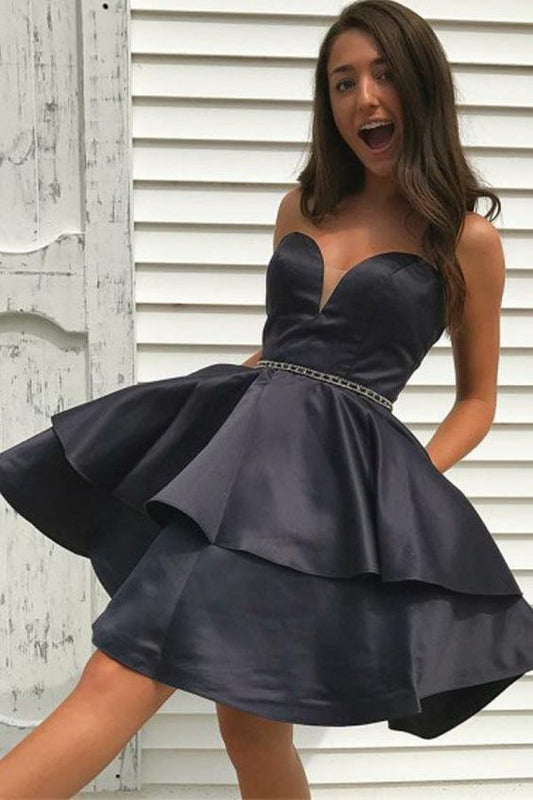 sweetheart-black-satin-homecoming-dress-with-beaded-belt