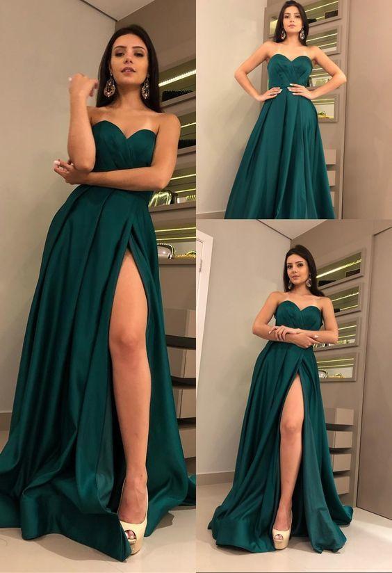 sweetheart-hunter-green-prom-dresses-with-high-thigh-slit-1