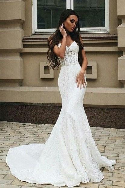 sweetheart-lace-wedding-dress-mermaid-style