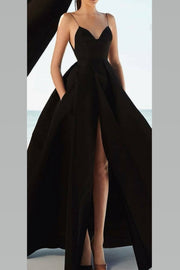 thin-straps-long-black-prom-gown-with-pockets