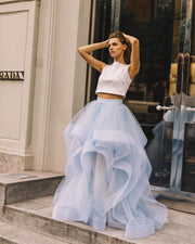 Two-piece Prom Dresses with Layers Tulle Skirt
