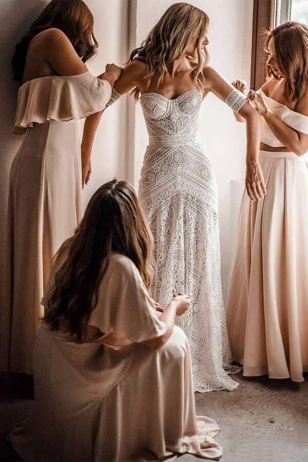 unique-lace-sheath-wedding-gown-with-strapless-neckline-3