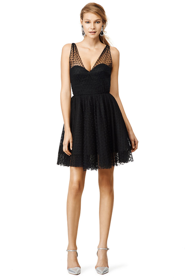 v-neck-black-tulle-homecoming-dresses-with-dots-patterns