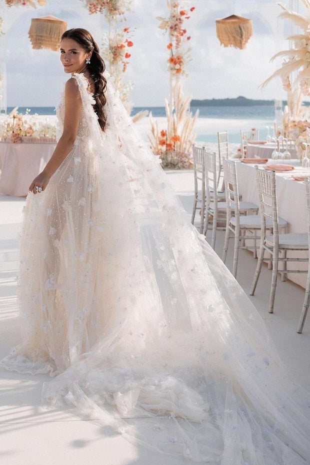 v-neck-lace-flower-wedding-dress-with-split-side-1