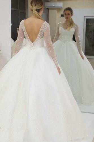 v-neck-sequin-ball-gown-wedding-dress-with-beaded-sheer-long-sleeves-1