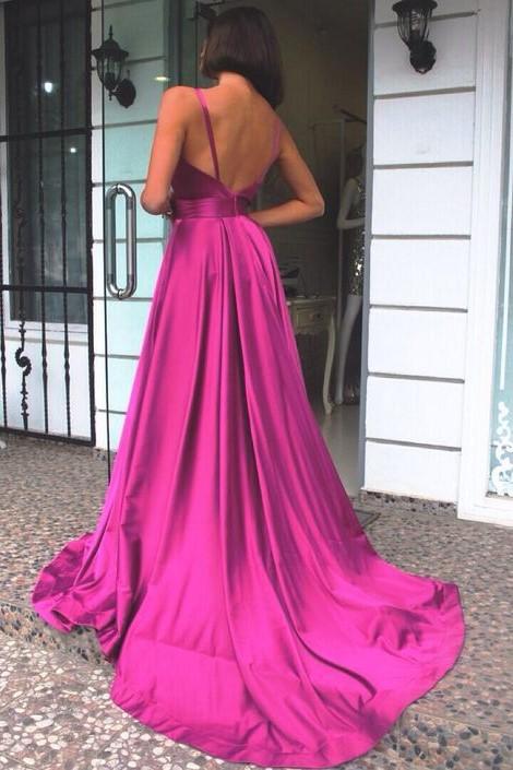 v-neckline-fuchsia-prom-gown-with-a-line-skirt-train-vestido-de-fiesta-de-graduaci¨®n-1