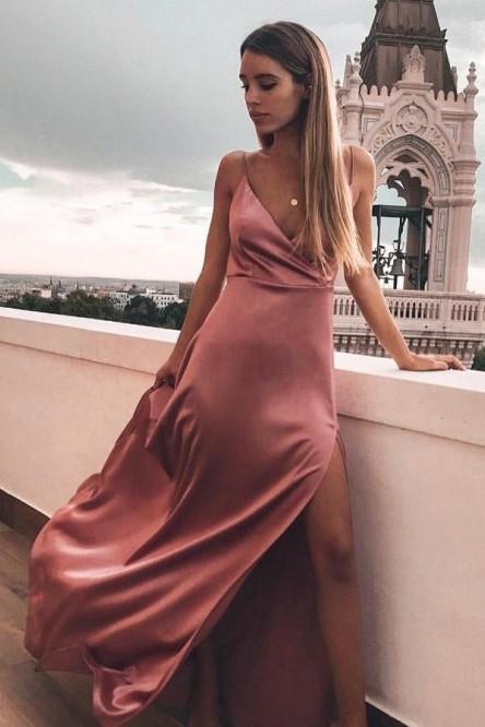 v-neckline-simple-prom-gown-with-slit-side-vestido-de-fiesta-de-graduaci¨®n