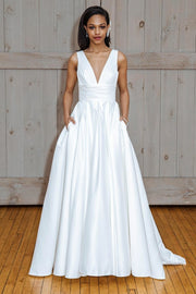 v-neckline-white-satin-wedding-gown-with-pockets