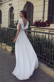white-chiffon-beach-bridal-dress-with-flounced-sleeves-1