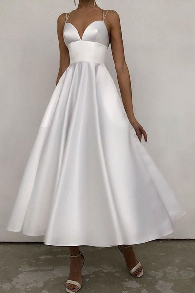 white-satin-midi-dresses-for-brides-vestido-de-novia-corto
