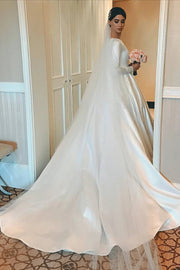 white-satin-modest-wedding-dresses-with-long-sleeves