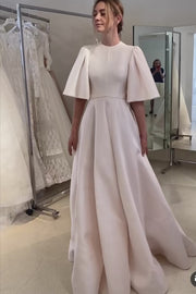 Women Modest Wedding Dresses with Trumpet Sleeves