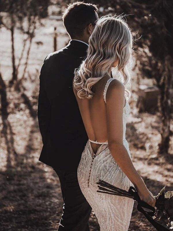 Women's Beading Bridal Dresses for Outdoor Weddings