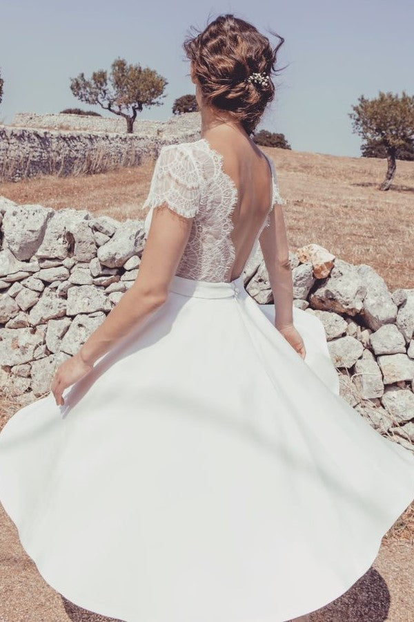 womens-casual-tea-length-wedding-dress-with-sleeves